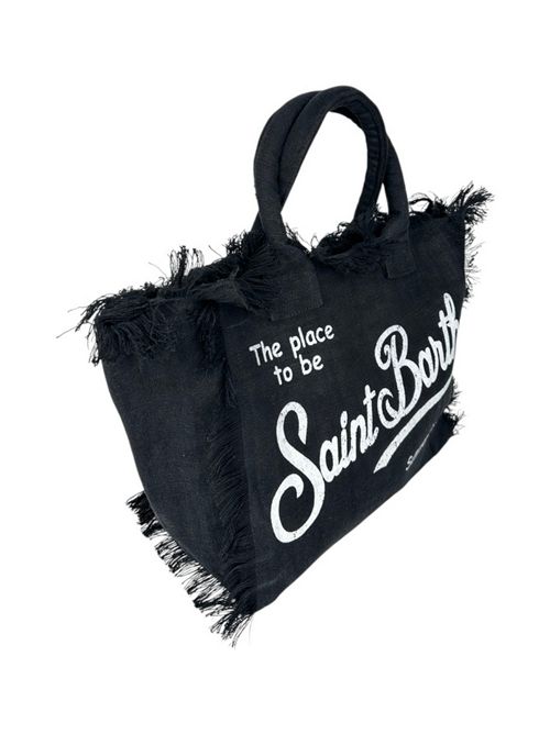borsa donna vanity in lino nero MC2 Saint Barth | VANITY LINEN-LINEN00 BLACK